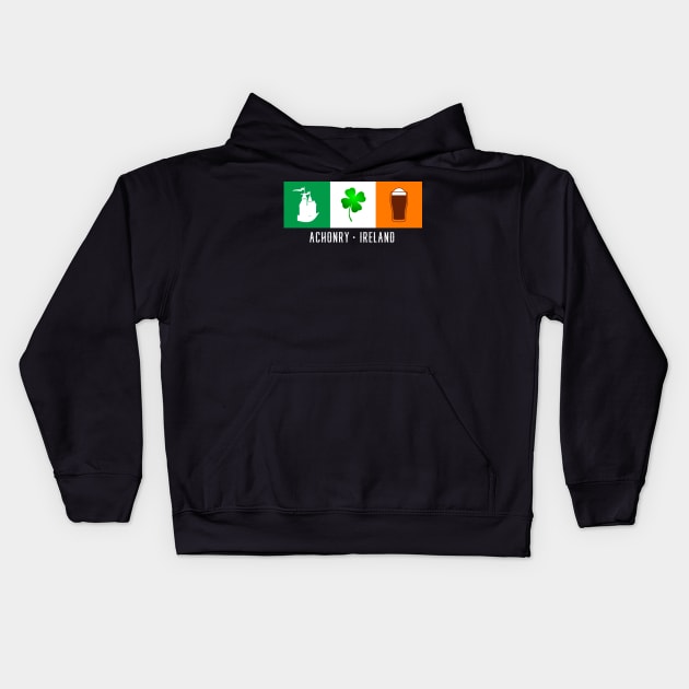 Achonry Ireland, Gaelic - Irish Flag Kids Hoodie by Eire